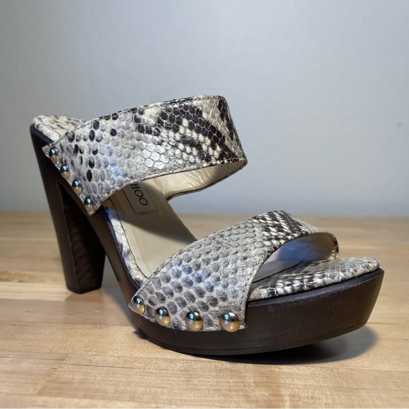 Jimmy Choo Snake Print Lea Heel platform animal print sandal - Picture 2 of 14